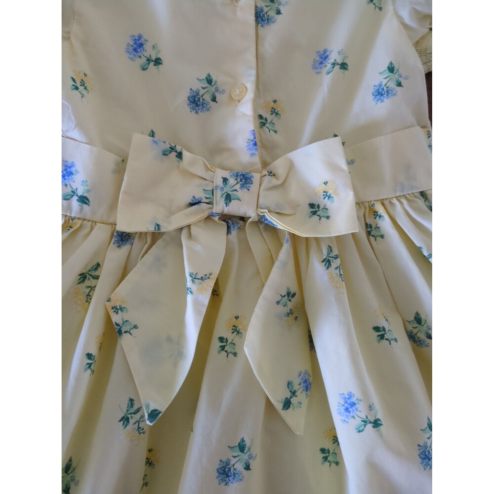 Janie and Jack The Charlotte Double Cream Floral Smocked Dress size 5 EUC - Picture 7 of 9